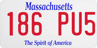 MA license plate 186PU5