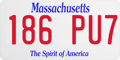 MA license plate 186PU7