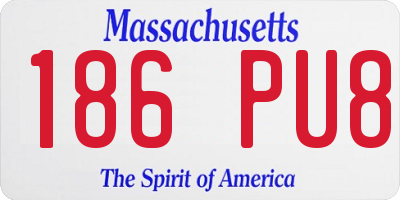 MA license plate 186PU8