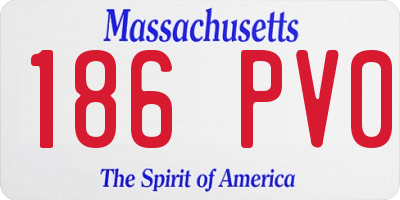 MA license plate 186PV0