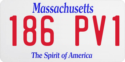 MA license plate 186PV1