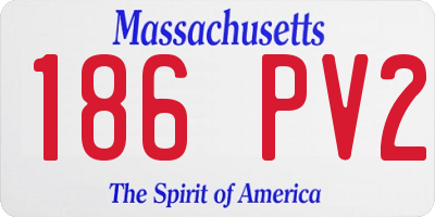 MA license plate 186PV2