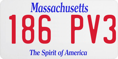 MA license plate 186PV3