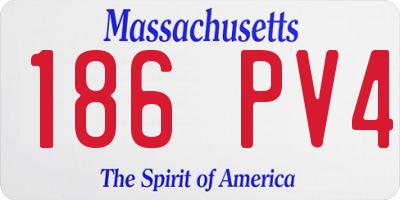 MA license plate 186PV4