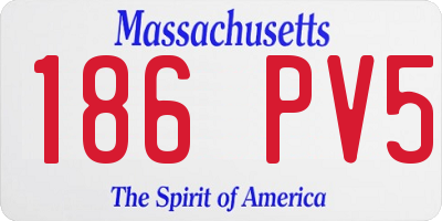 MA license plate 186PV5