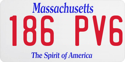 MA license plate 186PV6