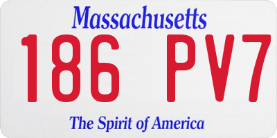 MA license plate 186PV7