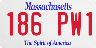 MA license plate 186PW1