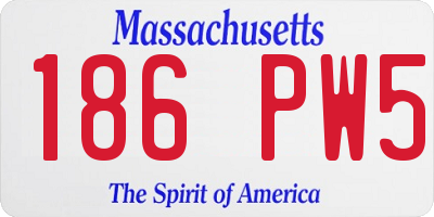 MA license plate 186PW5