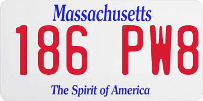 MA license plate 186PW8