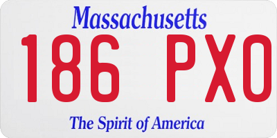 MA license plate 186PX0