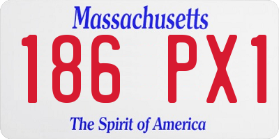 MA license plate 186PX1