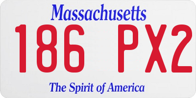 MA license plate 186PX2