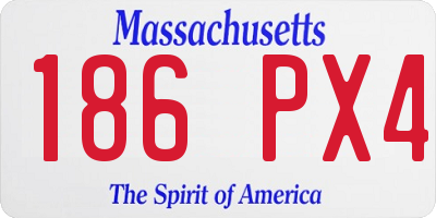 MA license plate 186PX4