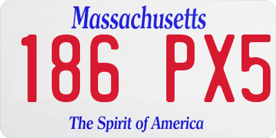 MA license plate 186PX5