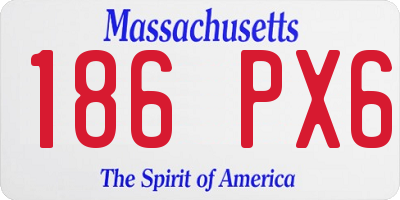 MA license plate 186PX6