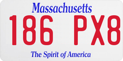 MA license plate 186PX8