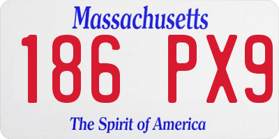 MA license plate 186PX9
