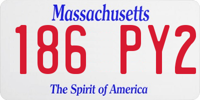 MA license plate 186PY2