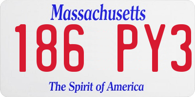 MA license plate 186PY3