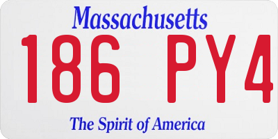 MA license plate 186PY4