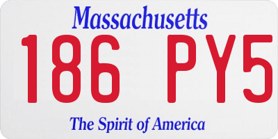 MA license plate 186PY5