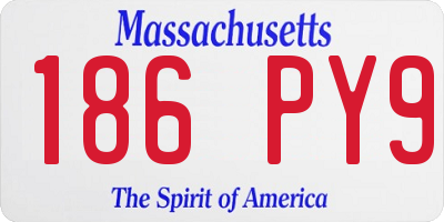 MA license plate 186PY9