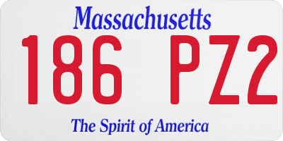 MA license plate 186PZ2