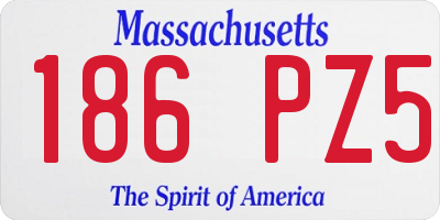 MA license plate 186PZ5