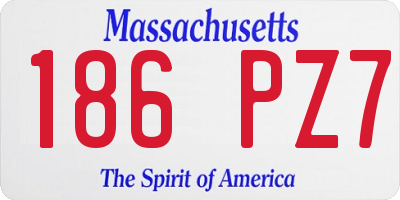 MA license plate 186PZ7