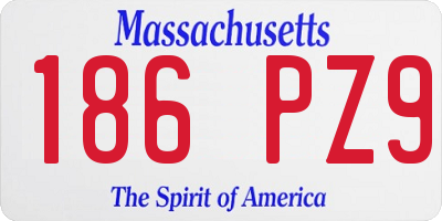 MA license plate 186PZ9