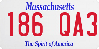 MA license plate 186QA3