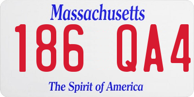 MA license plate 186QA4