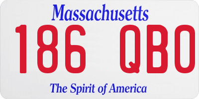 MA license plate 186QB0