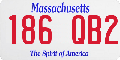 MA license plate 186QB2