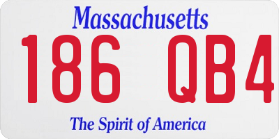 MA license plate 186QB4