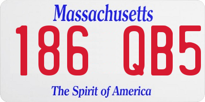 MA license plate 186QB5