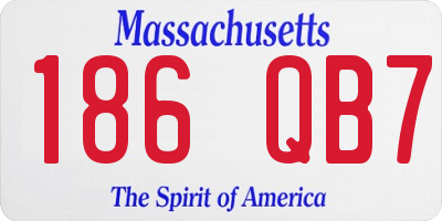 MA license plate 186QB7