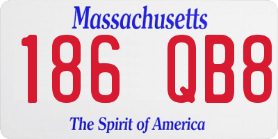 MA license plate 186QB8