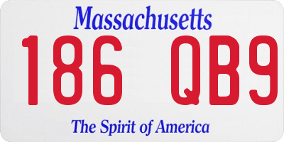 MA license plate 186QB9