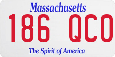 MA license plate 186QC0