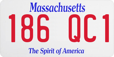 MA license plate 186QC1