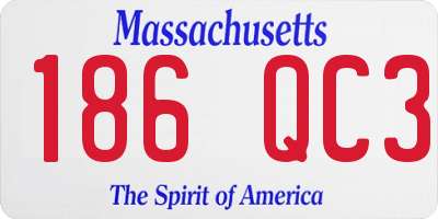 MA license plate 186QC3