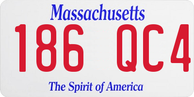 MA license plate 186QC4