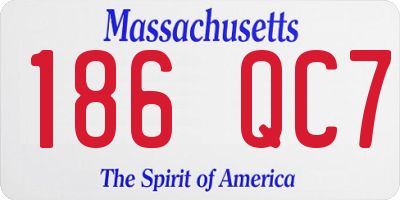 MA license plate 186QC7