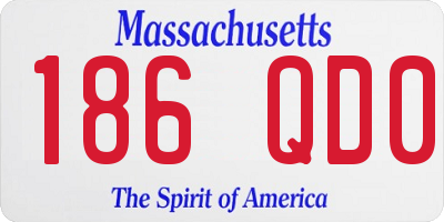 MA license plate 186QD0