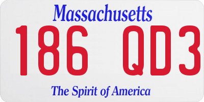 MA license plate 186QD3
