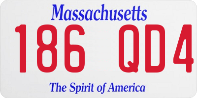 MA license plate 186QD4