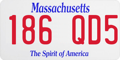 MA license plate 186QD5