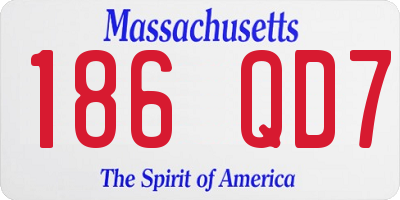 MA license plate 186QD7